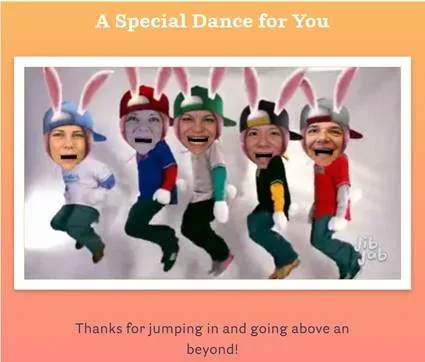 Life at Forum: Employee Celebration Dancing as Bunnies