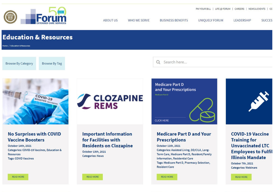 Forum Launches Extensive Website Education & Resources Center